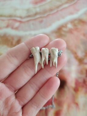 Hand Sculpted Teeth Necklace